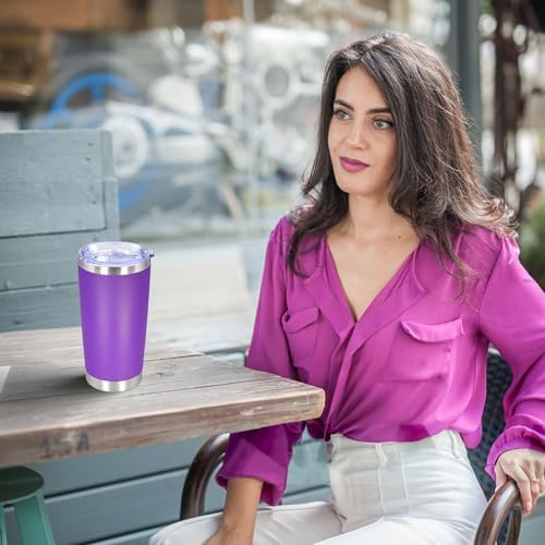 20 oz Tumbler Insulated Tumblers Stainless Steel Coffee Mug,Purple 6PCS