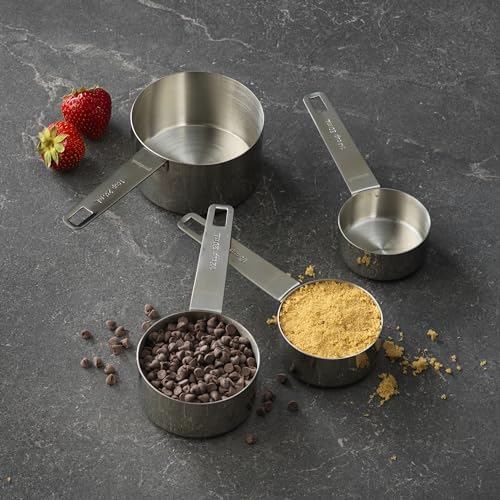 GoodCook Gourmet Measuring Cup Set, Stainless Steel 4-pc., 1/4, 1/3, 1/2, 1 Cup etched measurements