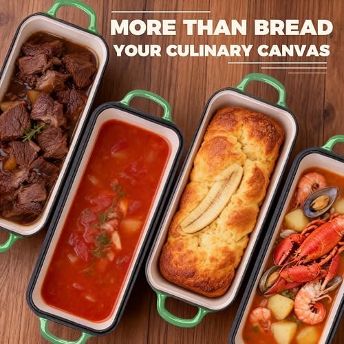 Cast Iron Loaf Pan with Lid, 11x5 Inch 5.8 Qt Sourdough Pan
