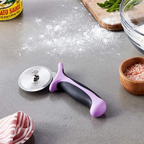 Mercer Culinary Millennia Pizza Cutter with Purple Handle, 2.75 Inch Wheel, Stainless Steel