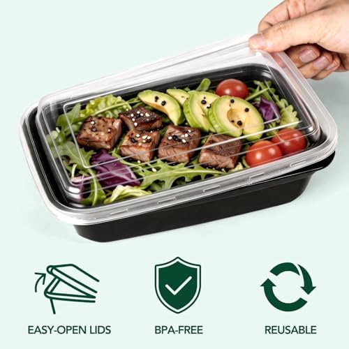 Glotoch Meal Prep Containers 32oz 400 Pack(800 Piece) with Lids, Reusable 1-Compartment Food Storage Containers, Bento Lunch Boxes, Microwave/Freezer/Dishwasher Safe, BPA-Free Takeout Boxes