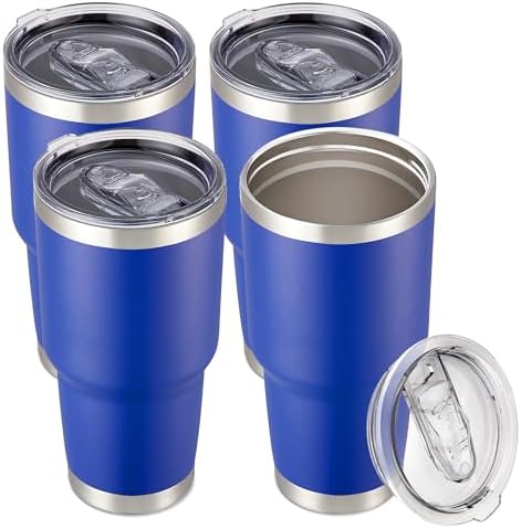 30 oz Tumbler with Lid Stainless Steel Tumblers Bulk, 4 Pack