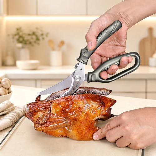 CHEN-KE Rust Resistant Heavy Duty Multipurpose Kitchen Shears-Grey