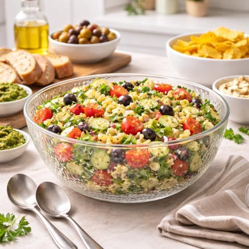 Lillian Collection Stunning Clear Plastic Round Hammered Bowl - 18" (1 Pc.) - Unique Textured Design - Perfect for Parties & Displays
