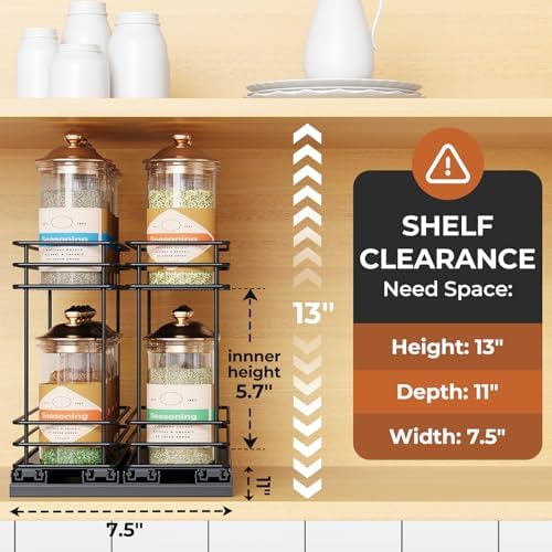Mystozer Pull Out Spice Rack Organizer for Cabinet, Slide Out Spice Racks