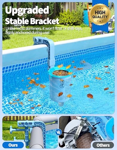 BluSwim Above Ground Pool Surface Skimmer with 3 Filter Socks