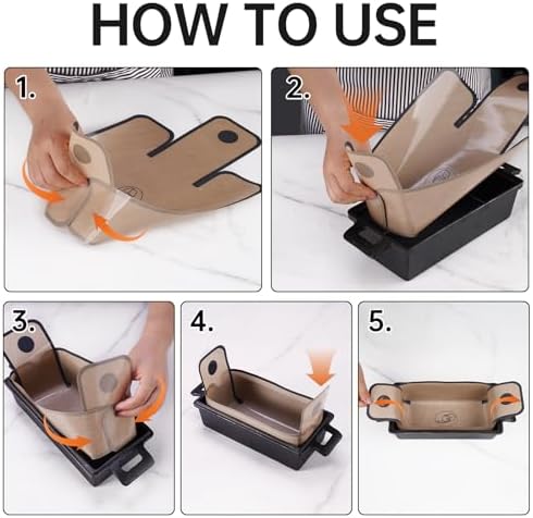 NiHome Cast Iron Bread Pan Set with Lid, 2 Loaf Pans + 2 Silicone Mats + Bread Lame, Heavy-Duty Cast Iron for Even Heat & Crisp Crust, Dual-Pan Design for Covered or Open Baking, Dishwasher-Safe Mats