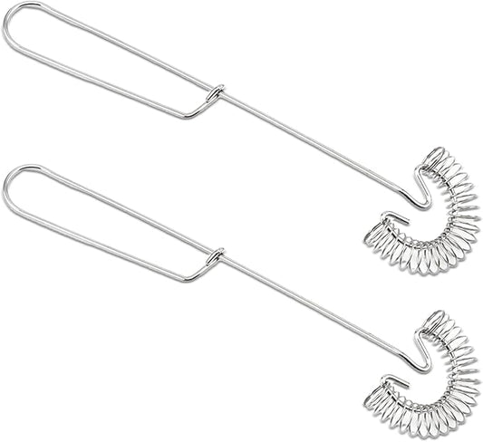 2 Pack Stainless Steel Spring Coil & Flat Whisks - Scandinavian Handheld Design for Eggs, Cream, Sauces, Gravy - Spiral Whipper Blender Beater Cooking Tools