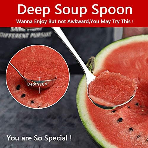 18/8 Stainless Steel Mini Ladle - Deep Soup Spoon & Ramen Spoon - 6.7inch Short Handle