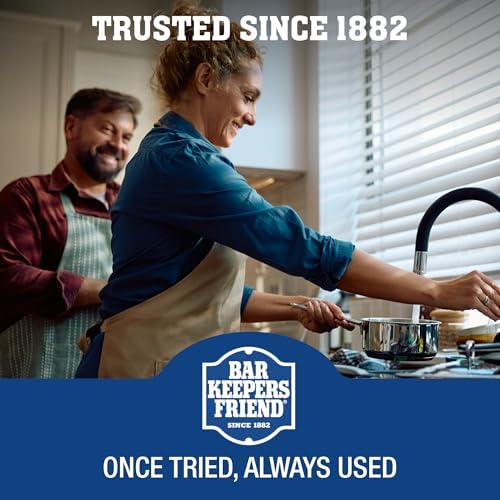 Bar Keepers Friend Cookware Cleanser & Polish (2 x 12 oz) Stainless Steel Cleaner & Degreaser for Pots, Pans, Bakeware & Grills - Removes Sticky Residue, Rust Stains & Lime Deposits