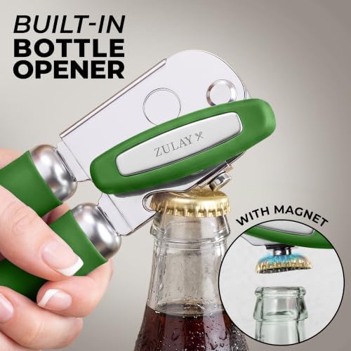 Zulay Kitchen Stainless Steel Swing Open Manual Can Opener Comfortable Grip