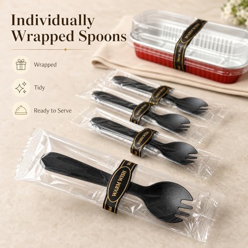 50 Pack Red 6.8oz Mini Cake Pans with Lids, Spoons and Stickers