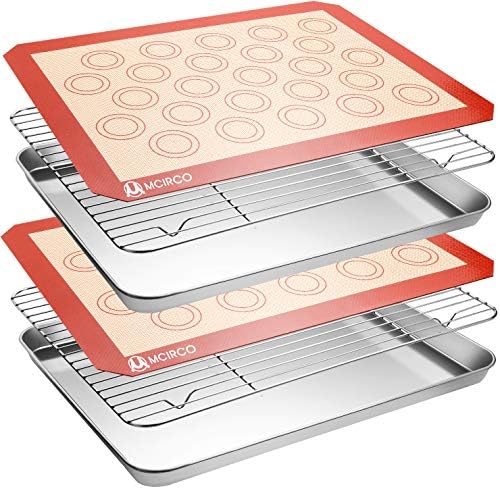 M MCIRCO Baking Sheet with Cooling Rack, Baking Mat Set, Set of 6