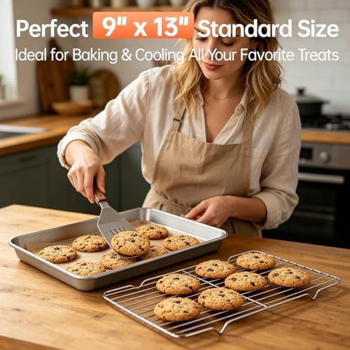 Roasting Rack for 9x13 Baking Pan, Wire Rack for Cooking and Baking Sheet