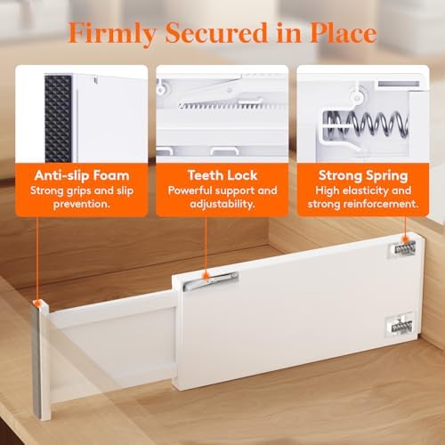Lifewit 5" Tall Upgrade Drawer Dividers, Adjustable Deep Drawer Organizer