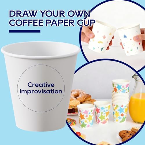 LITOPAK 270 Pack 10 oz Paper Cups, White Disposable Coffee Cups