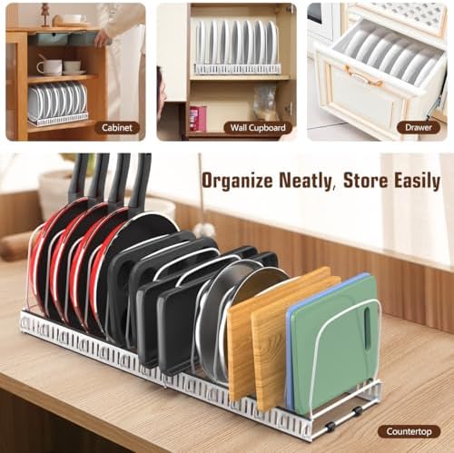 Housolution Cutting Board and Baking Tray Cookie Sheet Organizer, White