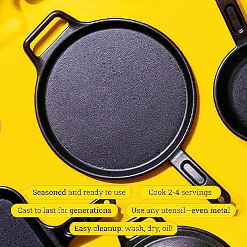 Lodge BOLD Pre-Seasoned Cast Iron Griddle, Design-Forward, 12 Inches