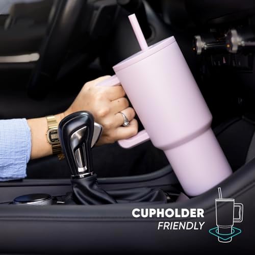 Simple Modern Tumbler with Handle and Straw | 40oz | Bunnies