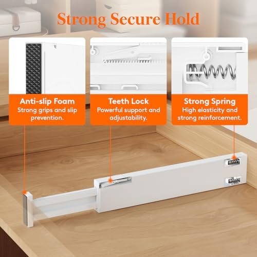 Lifewit 2.36" Upgrade Kitchen Drawer Dividers, Adjustable Drawer Organizer