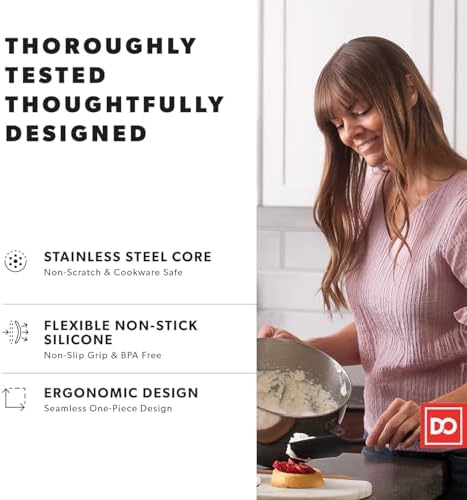 DI ORO Silicone Spatula Set - 600F Heat Resistant, 3-Pc Black