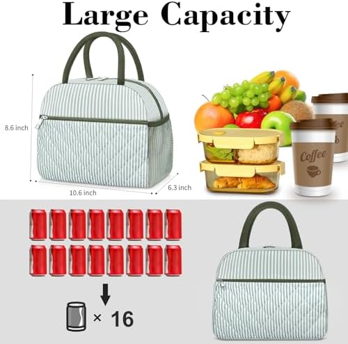 Coobiiya Lunch Box Lunch Bag for Women Men,Reusable Cute Lunch Pail bag,Leakproof,Insulated LunchBox Tote Compact 10L, Cooler Lunch Container for Work Travel Office