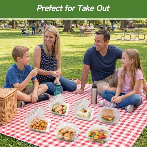 Dealusy 100 Pack Extra Heavy Duty Clear Slice Cake Carriers