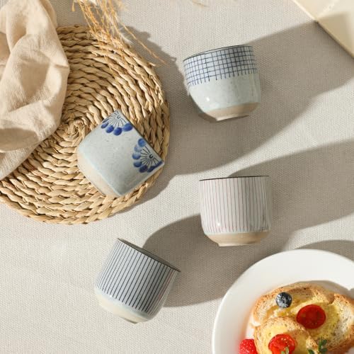 Japanese Tea Cups,Tea Cup Set for 4,Small Tea Cups,Macha Cups,Ceramic Cups for Tea or Coffee