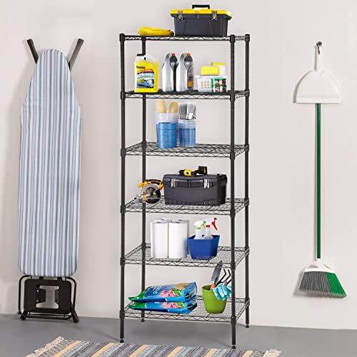 BestOffice | 6-Tier Wire Shelf | 13" x 23" x 59 | Black