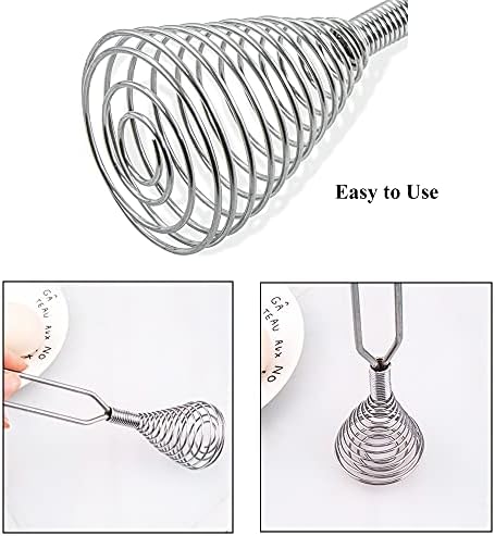Stainless Steel Spring Coil Whisk 1 Pack, Wire Whip Egg Beater, Kitchen Cookware Hand Mixer For Cooking, Mixing, Blending, Beating, Stirring, 8.7 Inch