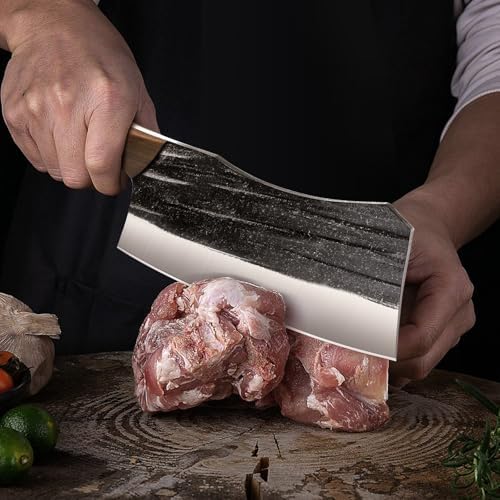 HOSHANHO Butcher Knife Set, 3PCS Knife Set of Bone & Cleaver & Viking Knife