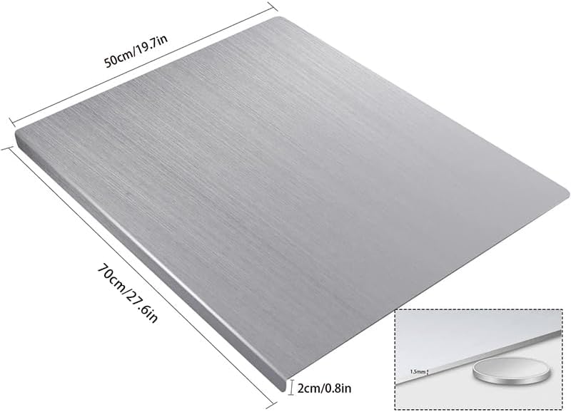 Stainless Steel Cutting Board for Kitchen, Extra Large Cutting Board Non Toxic, Metal Cutting Boards for Kitchen,Chopping Board for Meat, Veggies, Fruits and Kneading （70 x 50cm/27.6 x 19.7 inch）