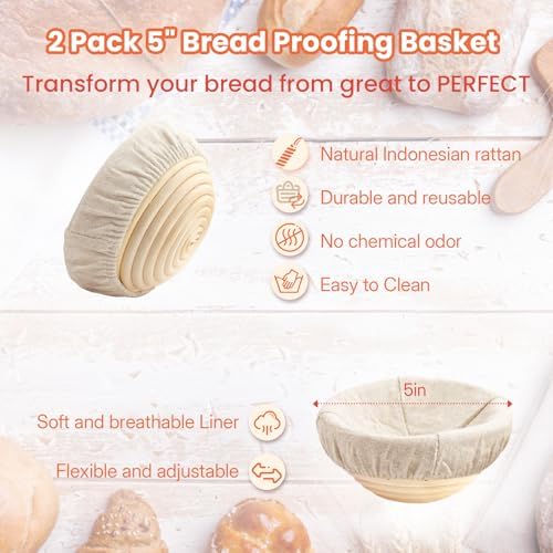 YONILL Mini Double Dutch Oven with Lid for Sourdough Bread Baking (Orange)