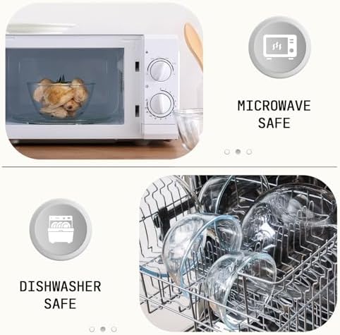 Cuiselect Small 3pc Glass Mixing Bowls Sets (1.64QT, 1.16QT, 0.85QT), Nesting Mixing Bowls for Cooking Prep, Baking, Storage, Salad Bowls Sets-Dishwasher Microwave Freezer Safe