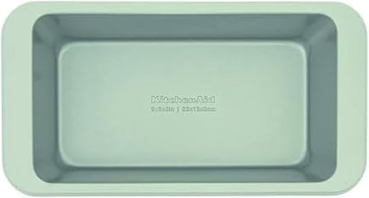 KitchenAid Nonstick Swiss Engineered Aluminized Steel Loaf Pan, Dishwasher Safe, 9 x 5 Inch, Ink Pistachio