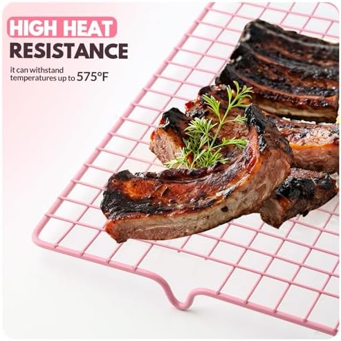 2 PCS Cooling Racks for Cooking and Baking, 16x10 Inches Stainless Steel Cooling Rack, Sheet Pan with Wire Rack for Baking Sheet, Bacon Rack Oven Safe Fits Jelly Roll Sheet Pan