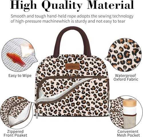 Coobiiya Lunch Box for Women, Reusable Cute Insulated Lunch bag Tote Bags