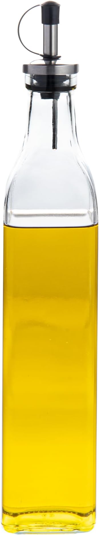 Restaurantware RW Base 16.9 Ounce Olive Oil Dispenser 1 Kitchen Oil Dispenser Bottle - With Stopper Spout Non-Leaking Clear Glass Olive Oil Pourer For Cooking Or Salad Dressings