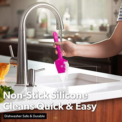 DI ORO Silicone Spatula Set - 600F Heat Resistant, 3-Pc Magenta