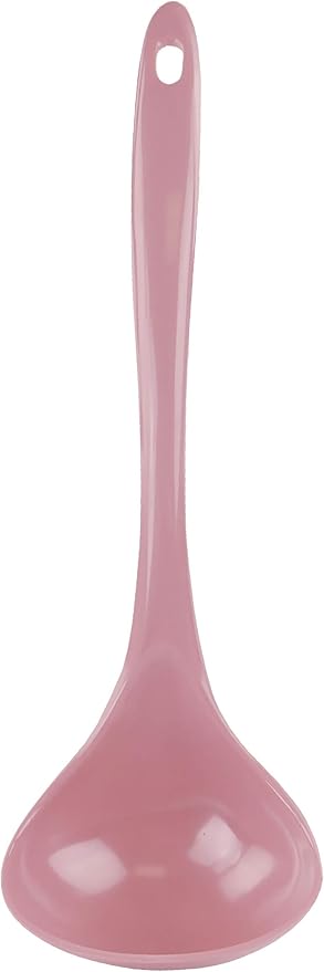 Reston Lloyd Melamine Soup Ladle Kitchen Utensil, Premium Quality Utensil with Heat Resistant Ergonomic Handle, Durable BPA-Free Plastic, 10.5 inch long, 6pc Set, Pink
