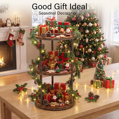 3-Tier Lazy Susan Spice Rack, 10'' Rotating Turntable for Cabinet