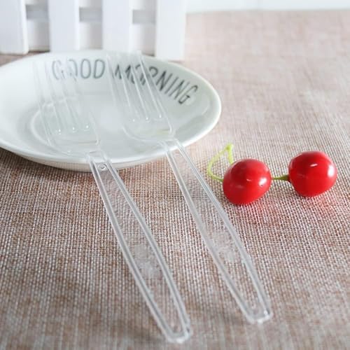 MOACOCK 300 Count Heavy Weight Clear Plastic Forks and Spoons