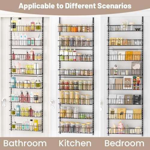 ElegantArray 8-Tier Pantry Door Organizer, Black