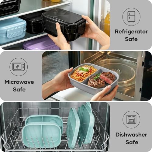 Bento Box Adult with Insulated Lunch Bag - 3 Stackable Leak-Proof Lunch Box