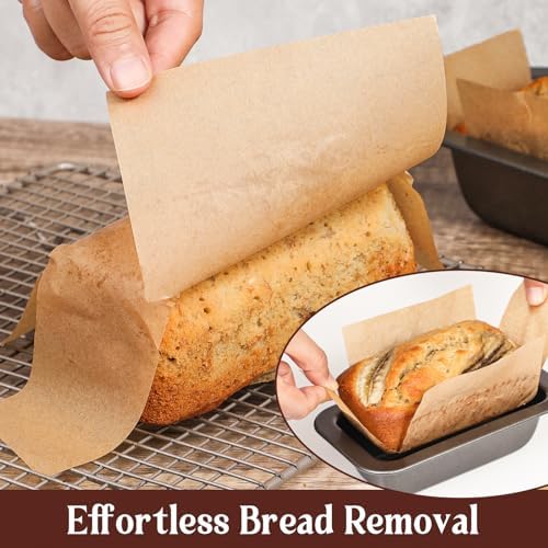Webake 200Pcs Unbleached Parchment Paper Mini Loaf Pan Liners for 6x3 Small Banana Bread Pan, Original Precut, Non Toxic Baking Paper