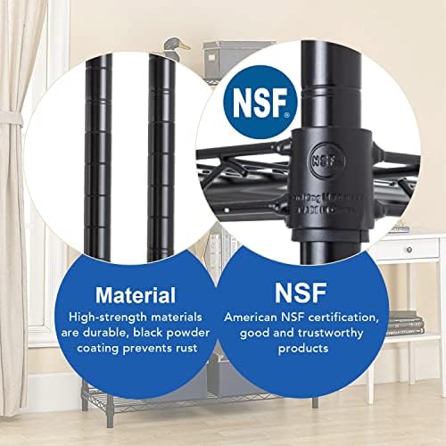 BestOffice | 3-Tier Wire Shelf | 23" x 13.2" x 30.2" | Black