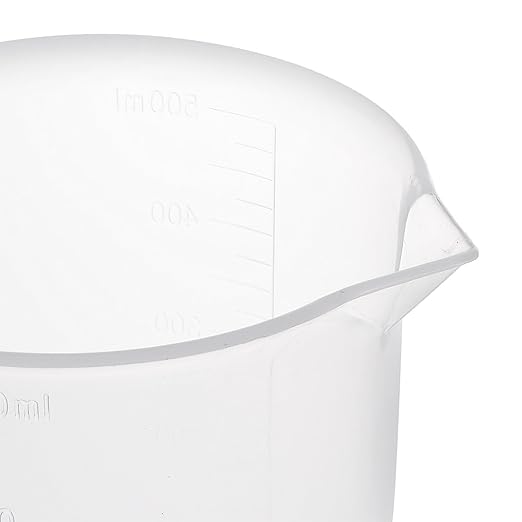 uxcell Measuring Cup 500ml PP Plastic Graduated Beaker Transparent for Lab Kitchen liquids 3pcs
