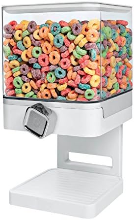ZevrO Dry Food & Cereal Dispenser, 2.2 Cups, White, Compact