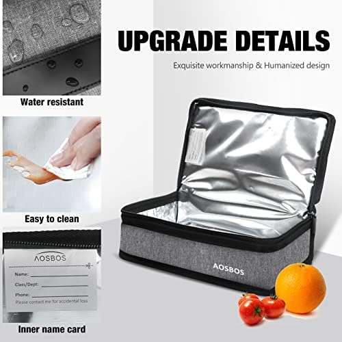 Aosbos Small Insulated Lunch Bag,Compact Lunch Box For Work & Office