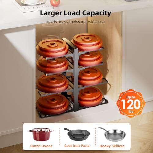 MUDEELA 8-Tier Pots and Pans Organizer under Cabinet, 15.9" H Heavy-duty